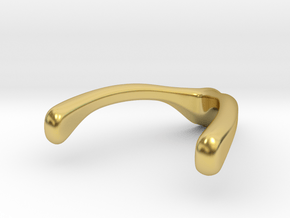 Ring Holder Pendant: Wishbone in Polished Brass: Small