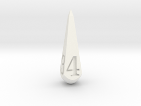 Obelisk dice numbered (d4 or d6) in White Processed Versatile Plastic: d4