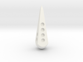 Obelisk dice pipped (d4 or d6) in White Processed Versatile Plastic: d4