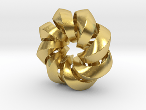 F - Helix in Polished Brass (Interlocking Parts)