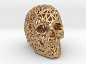 Human Skull with Pattern in Natural Bronze