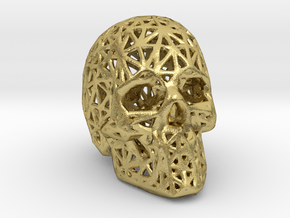 Human Skull with Pattern in Natural Brass