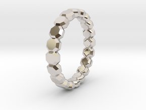 Octagonal Gemstone Style Ring in Rhodium Plated Brass: 4 / 46.5