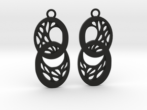 Dryad earrings in Black Natural Versatile Plastic: Medium