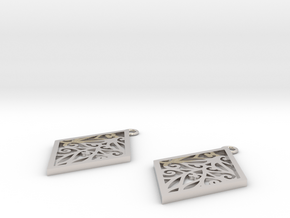Tiana earrings in Rhodium Plated Brass: Small
