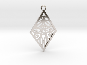 Tiana pendant in Rhodium Plated Brass: Large