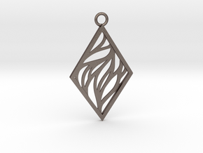 Aethra pendant in Polished Bronzed-Silver Steel: Large