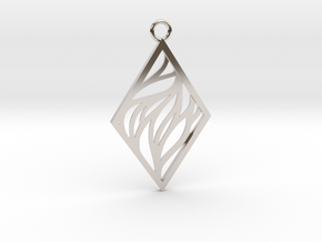 Aethra pendant in Rhodium Plated Brass: Large