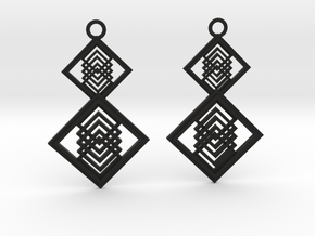 Geometrical earrings no.15  in Black Natural Versatile Plastic