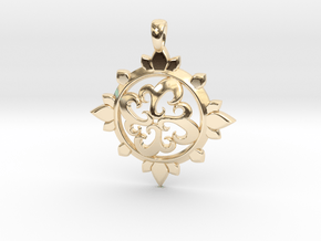 Earth Design Pendant in 14k Gold Plated Brass