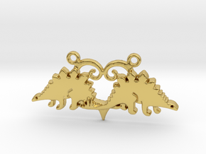 Stegosaurus dinosaur pendant in Polished Brass