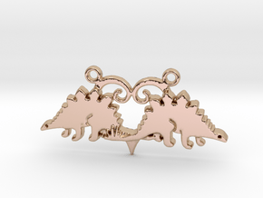 Stegosaurus dinosaur pendant in 14k Rose Gold Plated Brass
