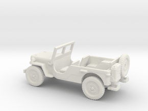 1/87 Scale MB Jeep LWB Assembly in White Natural Versatile Plastic