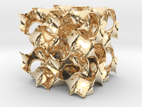 Gyroid - 40/40/40 .6mm Wall in 14k Gold Plated Brass