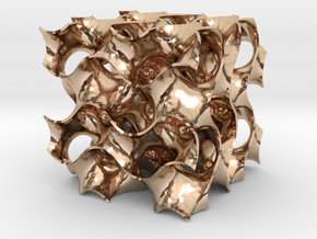 Gyroid - 40/40/40 .6mm Wall in 14k Rose Gold