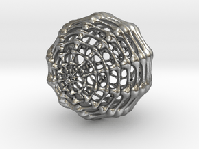 Skeletal Sphere in Natural Silver