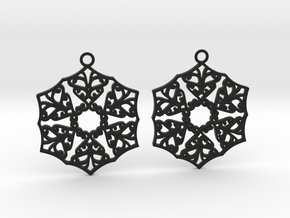 Ornamental earrings no.3 in Black Natural Versatile Plastic