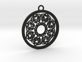 Ornamental pendant no.2 in Black Natural Versatile Plastic