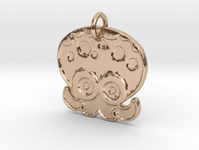Splatoon Octoling Pendant in 14k Rose Gold Plated Brass