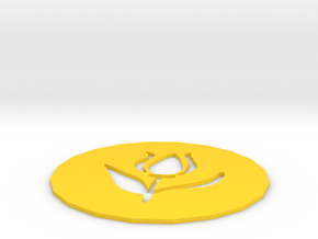 Tulip coaster in Yellow Processed Versatile Plastic