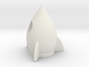 Rocket Memo Clip in White Natural Versatile Plastic: Medium