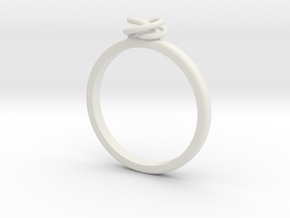 Spiral Ring in White Natural Versatile Plastic