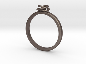 Spiral Ring in Polished Bronzed-Silver Steel