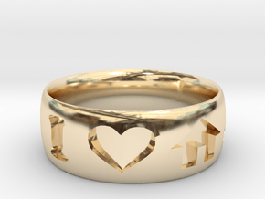 I Heart House Music Ring in 14k Gold Plated Brass: 6 / 51.5