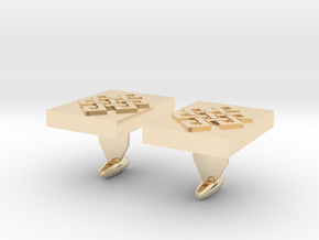 Endless knot cuff link in 14k Gold Plated Brass