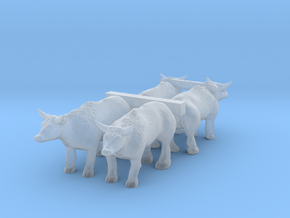 N Scale Oxen Set in Tan Fine Detail Plastic