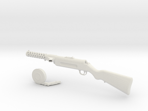 1/3rd scale MP18 Machine Gun in White Natural Versatile Plastic