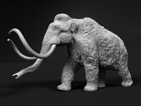 Woolly Mammoth 1:22 Walking Male in White Natural Versatile Plastic