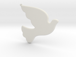 Bird-Dove-01 in White Natural Versatile Plastic