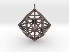 Simple geometric  pendant in Polished Bronzed-Silver Steel
