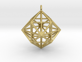 Simple geometric  pendant in Natural Brass