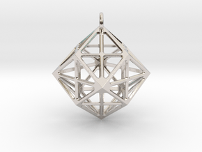 Simple geometric  pendant in Rhodium Plated Brass