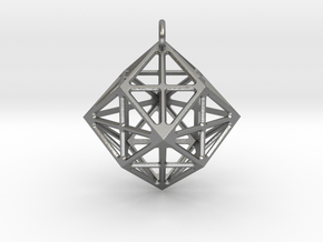 Simple geometric  pendant in Natural Silver