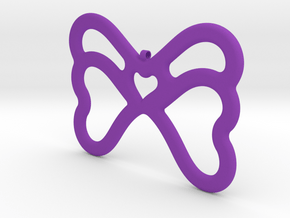 Butterfly Pendant / Necklace-21 in Purple Processed Versatile Plastic