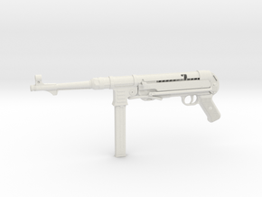 1/3 Scale MP40 Machine Gun in White Natural Versatile Plastic