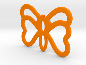 Butterfly Pendant / Necklace-23 in Orange Processed Versatile Plastic
