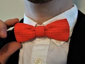 The Tri Bow Tie in Red Processed Versatile Plastic