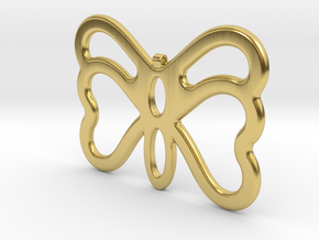 Butterfly Pendant / Necklace-23 in Polished Brass