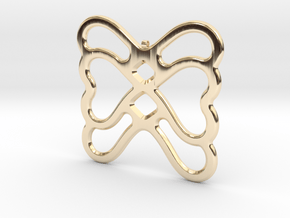 Butterfly Pendant / Necklace-22 in 14k Gold Plated Brass