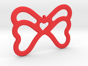 Butterfly Pendant / Necklace-21 in Red Processed Versatile Plastic