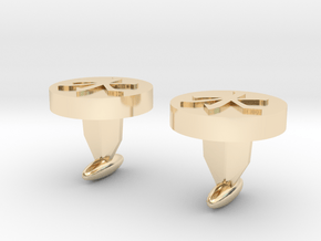 Confucianism Cuff Links - Round in 14k Gold Plated Brass
