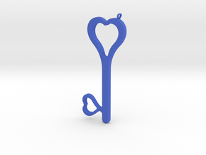 Hearts Key Necklace-25 in Blue Processed Versatile Plastic