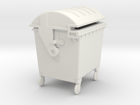 Waste container 4 wheels 1100 ltr. - 1:50 in White Natural Versatile Plastic