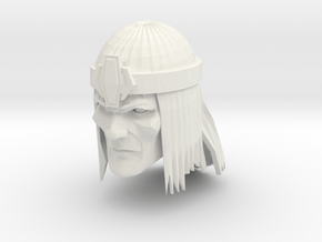 Barbarian Head with crown 1 in White Natural Versatile Plastic