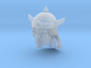 Barbarian Head with helmet 1 in Smooth Fine Detail Plastic