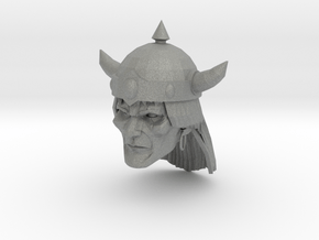 Barbarian Head with helmet 1 in Gray PA12